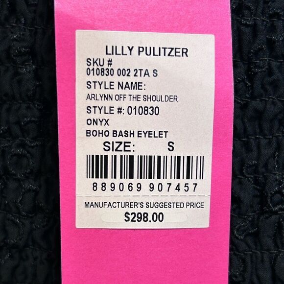Lilly Pulitzer Arlynn Off-The-Shoulder Dress Boho Bash Eyelet - Picture 9 of 10